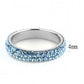 MATK3535 - High polished (no plating) Stainless Steel Ring with Top Grade Crystal  in Sea Blue
