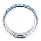 MATK3535 - High polished (no plating) Stainless Steel Ring with Top Grade Crystal  in Sea Blue