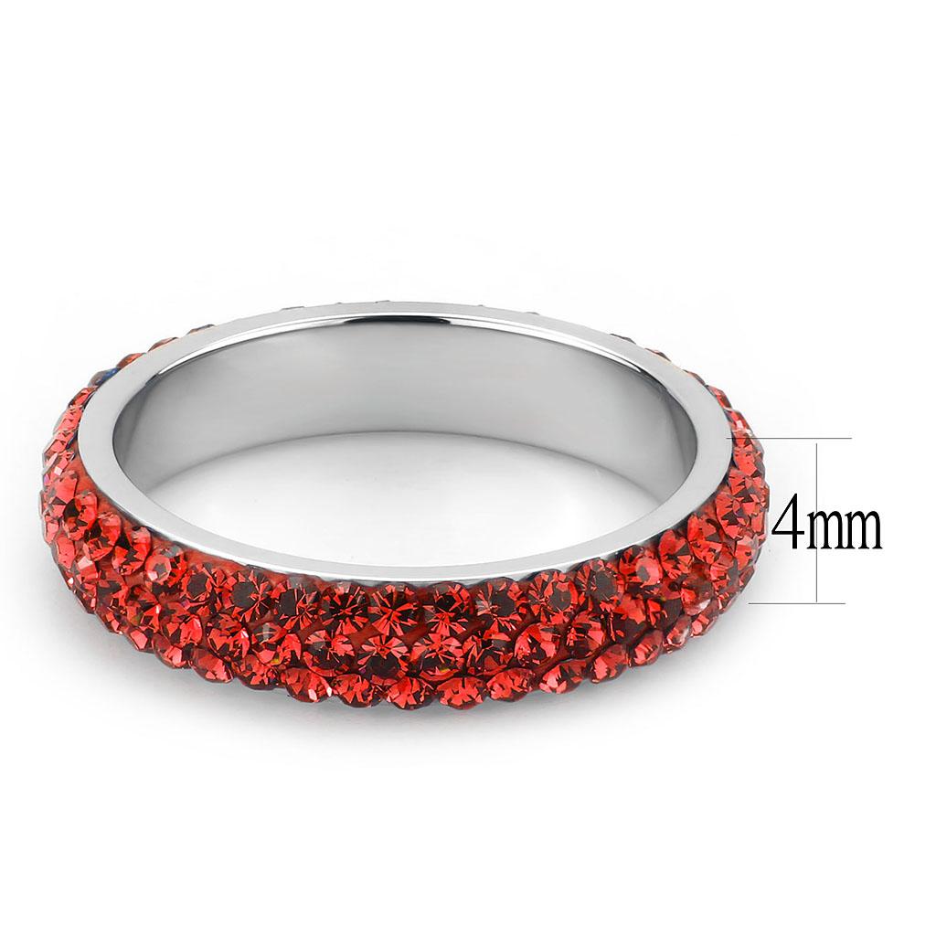 MATK3536 - High polished (no plating) Stainless Steel Ring with Top Grade Crystal  in Siam