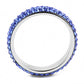 MATK3539 - High polished (no plating) Stainless Steel Ring with Top Grade Crystal  in Sapphire