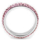 MATK3543 - High polished (no plating) Stainless Steel Ring with Top Grade Crystal  in Light Rose