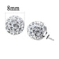 MATK3544 - High polished (no plating) Stainless Steel Earrings with Top Grade Crystal  in Clear