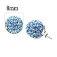 MATK3546 - High polished (no plating) Stainless Steel Earrings with Top Grade Crystal  in Sea Blue