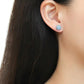 MATK3546 - High polished (no plating) Stainless Steel Earrings with Top Grade Crystal  in Sea Blue