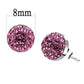 MATK3553 - High polished (no plating) Stainless Steel Earrings with Top Grade Crystal  in Rose