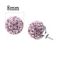 MATK3554 - High polished (no plating) Stainless Steel Earrings with Top Grade Crystal  in Light Rose
