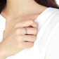 MATK3556 - IP Black(Ion Plating) Stainless Steel Ring with Top Grade Crystal  in Aurora Borealis (Rainbow Effect)