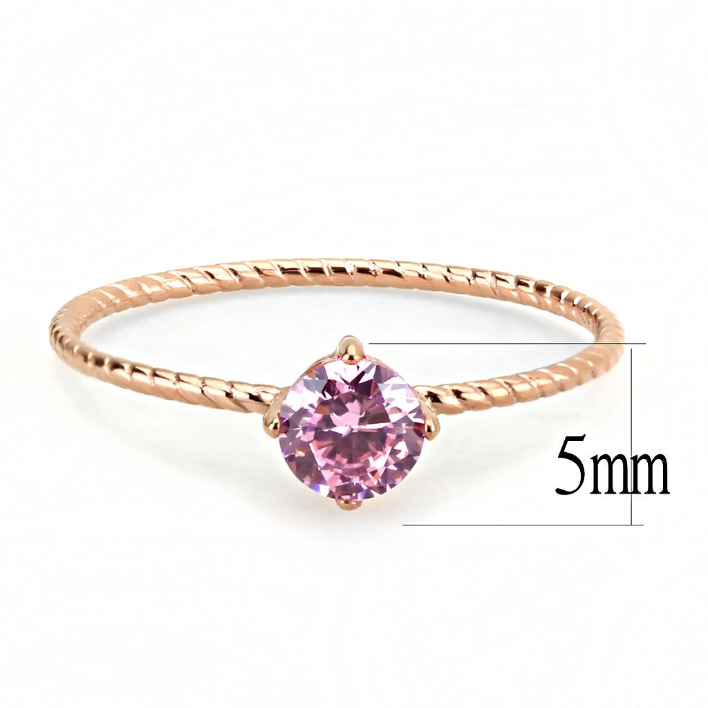MATK3558 - IP Rose Gold(Ion Plating) Stainless Steel Ring with AAA Grade CZ  in Rose