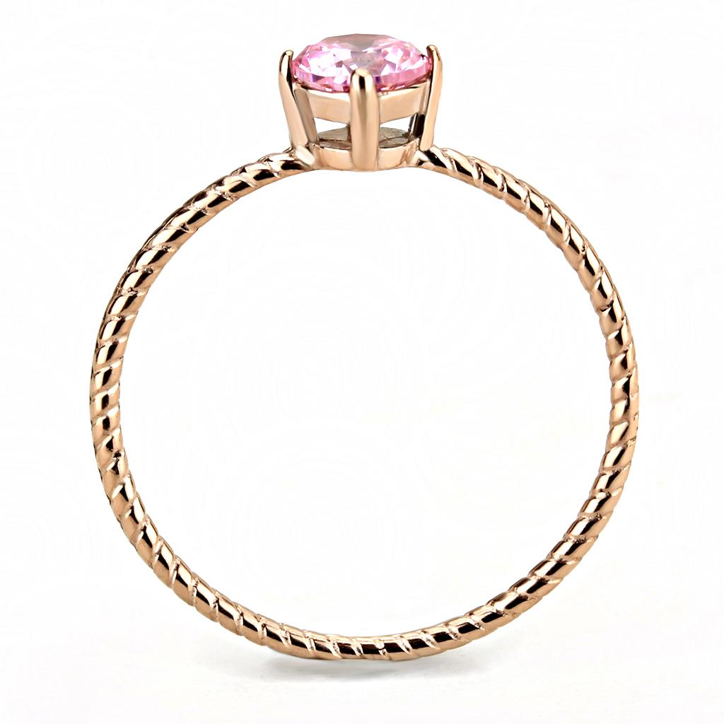 MATK3558 - IP Rose Gold(Ion Plating) Stainless Steel Ring with AAA Grade CZ  in Rose
