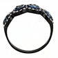 MATK3559 - IP Black(Ion Plating) Stainless Steel Ring with AAA Grade CZ  in Sea Blue