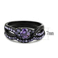 MATK3560 - IP Black(Ion Plating) Stainless Steel Ring with AAA Grade CZ  in Amethyst