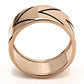 MATK3563 - IP Rose Gold(Ion Plating) Stainless Steel Ring with Epoxy  in Jet