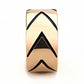 MATK3563 - IP Rose Gold(Ion Plating) Stainless Steel Ring with Epoxy  in Jet