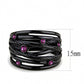MATK3565 - IP Black(Ion Plating) Stainless Steel Ring with Top Grade Crystal  in Fuchsia