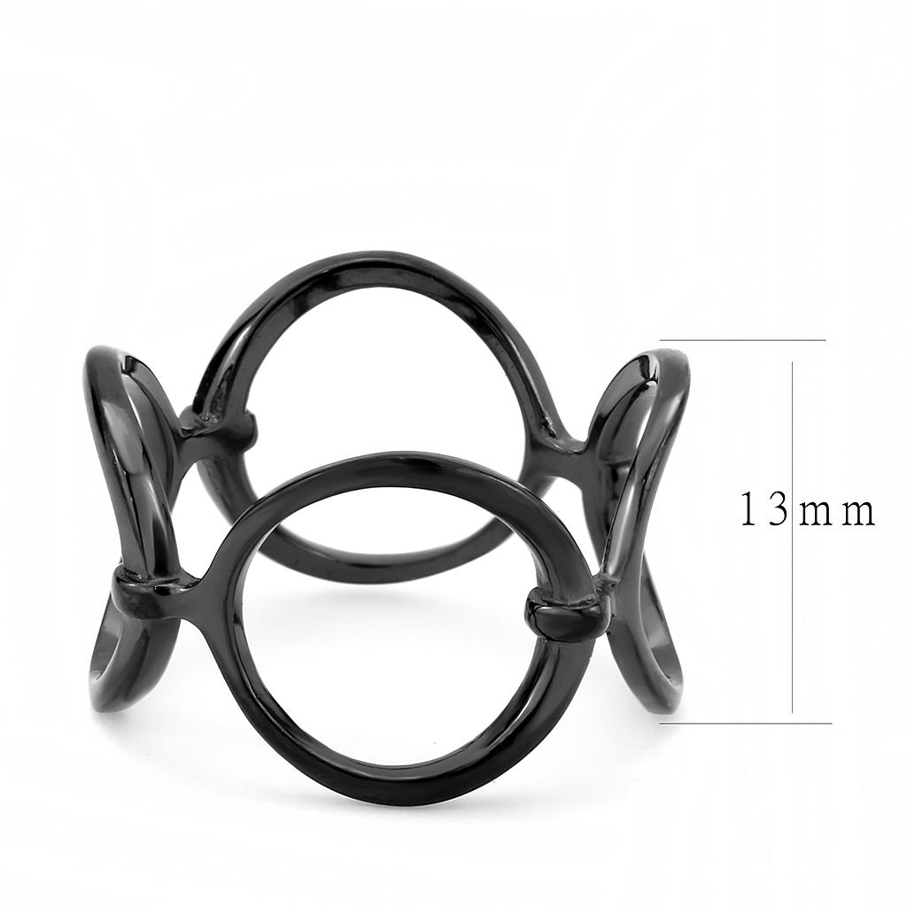 MATK3568 - IP Black(Ion Plating) Stainless Steel Ring with No Stone
