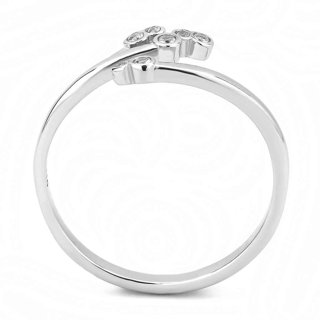 MATK3570 - No Plating Stainless Steel Ring with AAA Grade CZ  in Clear