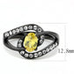 MATK3571 - IP Black(Ion Plating) Stainless Steel Ring with AAA Grade CZ  in Topaz