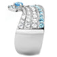 MATK3572 - No Plating Stainless Steel Ring with AAA Grade CZ  in Sea Blue