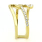 MATK3574 - IP Gold(Ion Plating) Stainless Steel Ring with Top Grade Crystal  in Clear