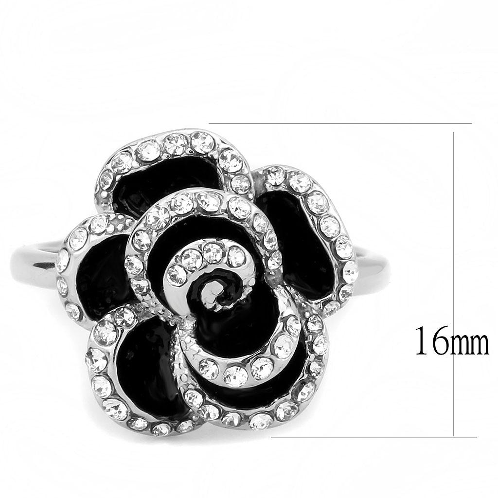 MATK3577 - No Plating Stainless Steel Ring with Top Grade Crystal  in Clear