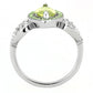 MATK3579 - No Plating Stainless Steel Ring with AAA Grade CZ  in Apple Green color