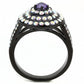 MATK3580 - IP Black(Ion Plating) Stainless Steel Ring with Assorted  in Multi Color