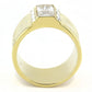 MATK3581 - IP Gold(Ion Plating) Stainless Steel Ring with AAA Grade CZ  in Clear
