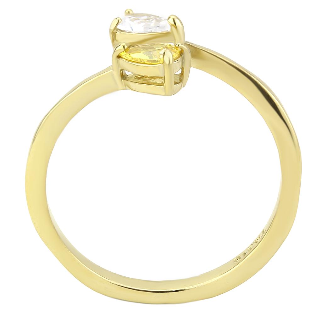 MATK3586 - IP Gold(Ion Plating) Stainless Steel Ring with AAA Grade CZ  in Topaz