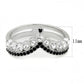 MATK3588 - No Plating Stainless Steel Ring with Top Grade Crystal  in Clear