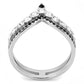 MATK3588 - No Plating Stainless Steel Ring with Top Grade Crystal  in Clear