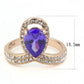 MATK3589 - IP Rose Gold(Ion Plating) Stainless Steel Ring with AAA Grade CZ  in Tanzanite