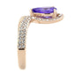MATK3589 - IP Rose Gold(Ion Plating) Stainless Steel Ring with AAA Grade CZ  in Tanzanite