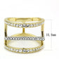 MATK3593 - Two-Tone IP Gold (Ion Plating) Stainless Steel Ring with Top Grade Crystal  in Clear