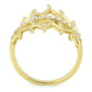 MATK3595 - IP Gold(Ion Plating) Stainless Steel Ring with Top Grade Crystal  in Clear
