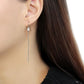 MATK3599 - High polished (no plating) Stainless Steel Earrings with AAA Grade CZ  in Clear