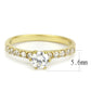 MATK3605 - IP Gold(Ion Plating) Stainless Steel Ring with AAA Grade CZ  in Clear