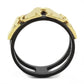 MATK3609 - IP Gold+ IP Black (Ion Plating) Stainless Steel Ring with No Stone