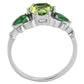 MATK3610 - No Plating Stainless Steel Ring with Crystal in Peridot