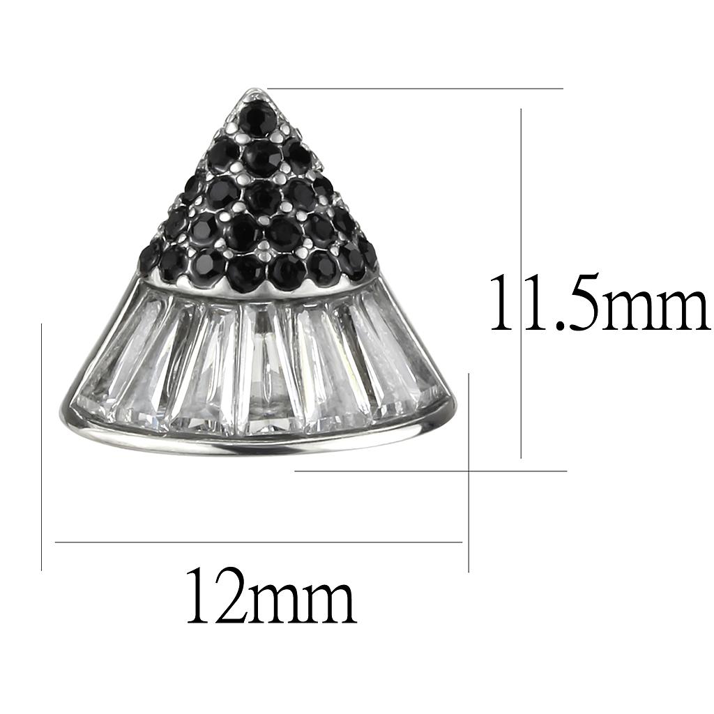 MATK3613 - No Plating Stainless Steel Earrings with AAA Grade CZ  in Clear