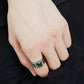 MATK3616 - High polished (no plating) Stainless Steel Ring with Synthetic Synthetic Glass in Emerald