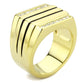 MATK3618 - IP Gold(Ion Plating) Stainless Steel Ring with Top Grade Crystal  in Clear