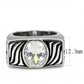 MATK3620 - High polished (no plating) Stainless Steel Ring with AAA Grade CZ  in Clear