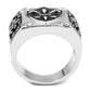 MATK3621 - High polished (no plating) Stainless Steel Ring with AAA Grade CZ  in Clear