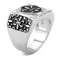 MATK3621 - High polished (no plating) Stainless Steel Ring with AAA Grade CZ  in Clear