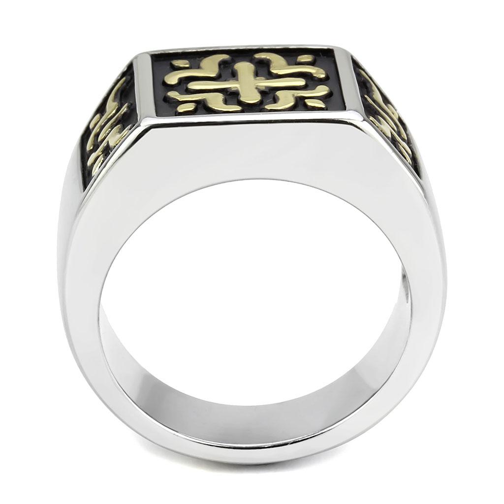 MATK3622 - Two-Tone IP Gold (Ion Plating) Stainless Steel Ring with No Stone