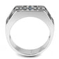 MATK3623 - High polished (no plating) Stainless Steel Ring with Top Grade Crystal  in Montana