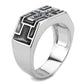 MATK3623 - High polished (no plating) Stainless Steel Ring with Top Grade Crystal  in Montana