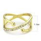 MATK3625 - IP Gold(Ion Plating) Stainless Steel Ring with Top Grade Crystal  in Clear