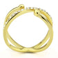 MATK3625 - IP Gold(Ion Plating) Stainless Steel Ring with Top Grade Crystal  in Clear