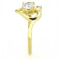 MATK3628 - IP Gold(Ion Plating) Stainless Steel Ring with AAA Grade CZ  in Clear